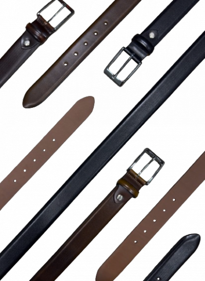 Custom leather belts for menswear stores, crafted from premium materials by Bench Craft Leather Inc.